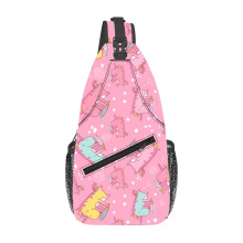 亚马逊热款来图印制粉色独角兽运动休闲单肩斜挎包零钱可一件代发