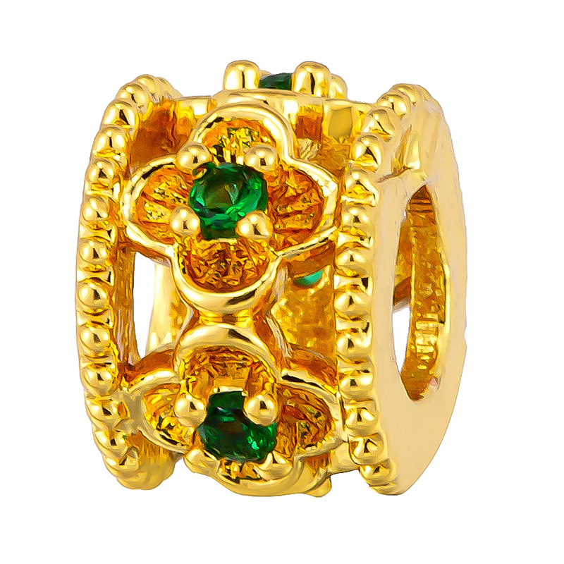 Colgante de cobre micro incrustado Gufasha oro goteo de aceite perlas de transferencia DiDi con perlas de acessorios de perlas huecas fábrica de perlas al por mayor