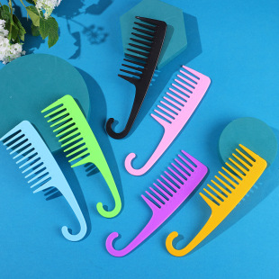 Large Comb Wide Teeth Household Hair Comb Special Pointed Tail Shear Comb Curved Hook Comb Anti-static Head Massage Hair Grooming Comb