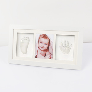 One hundred days old commemorative baby hand and foot prints baby hand and foot prints souvenir photo frame cross-border factory direct sales