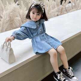 女童牛仔连衣裙春季新款儿童2022春款洋气裙子女宝宝春装公主裙潮