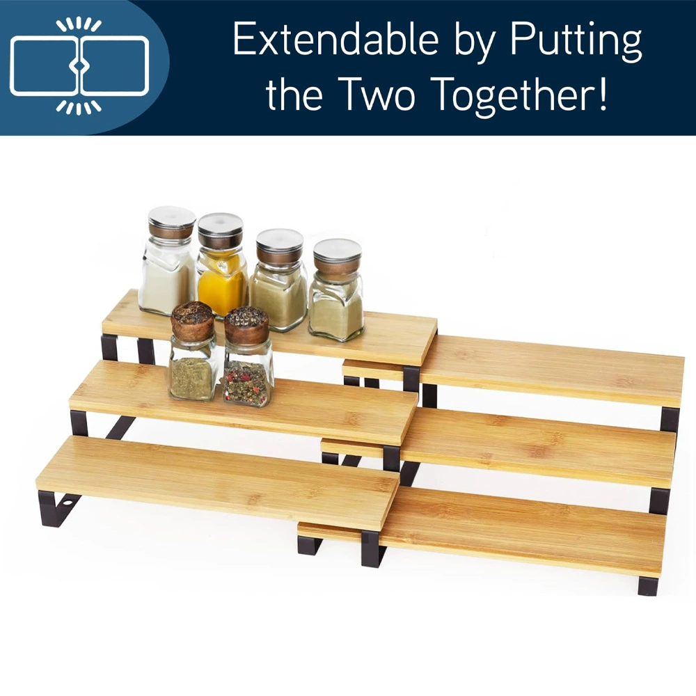 Storage Rack Spice Rack Multi-tier Desktop Bamboo from Yomiego