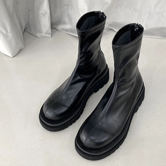厚底马丁靴女秋冬加绒2025年新款弹力靴女短靴百搭显瘦甜酷瘦瘦靴