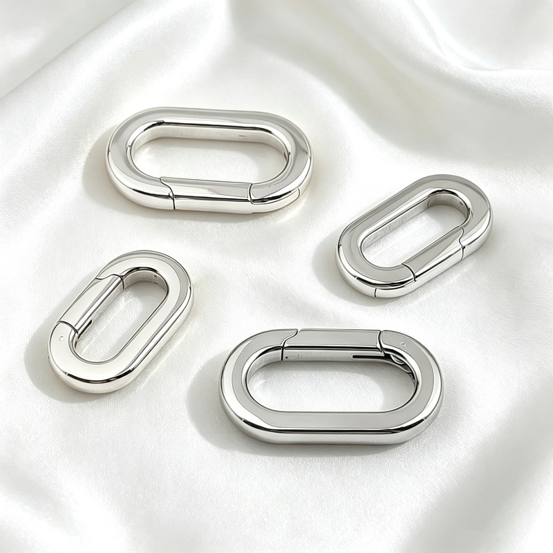 316 stainless steel spring clasp oval DIY jewelry accessory pendant key ring bag buckle polished hanging clasp accessory 316 stainless steel spring clasp oval DIY jewelry accessory pendant key ring bag buckle polished hanging clasp accessory