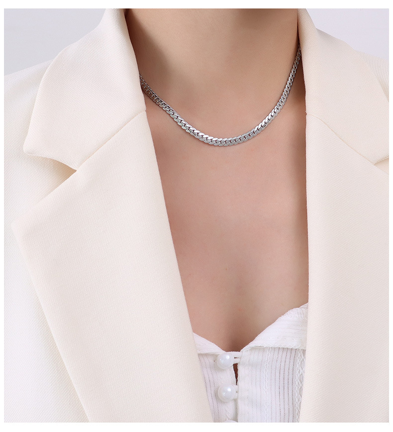 Marka European and American Exaggerated Ins Double Layer Personalized Minority Titanium Steel Neckla