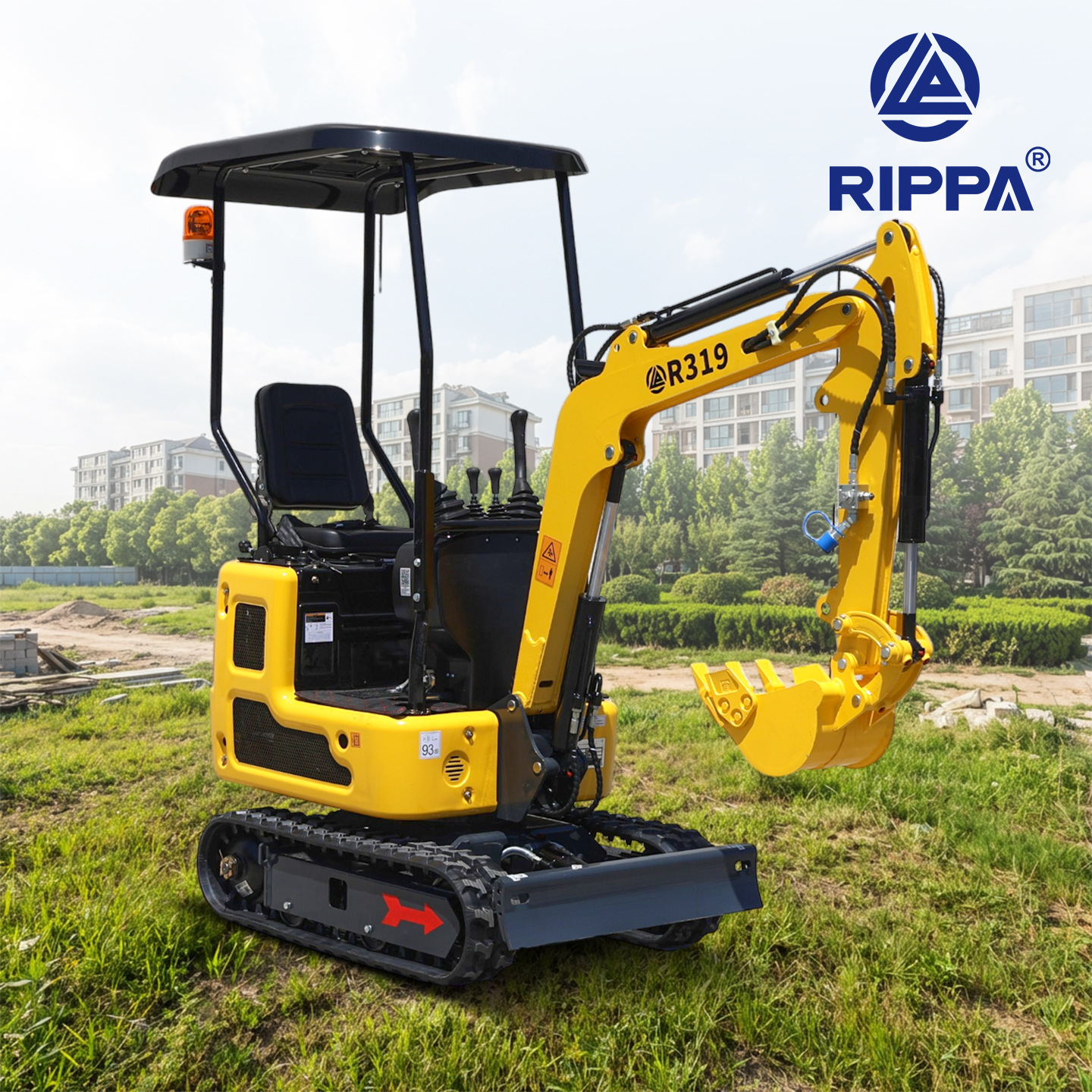 立派RIPPA跨境R319小型挖掘机出口货源多功能工农用山地果园微挖