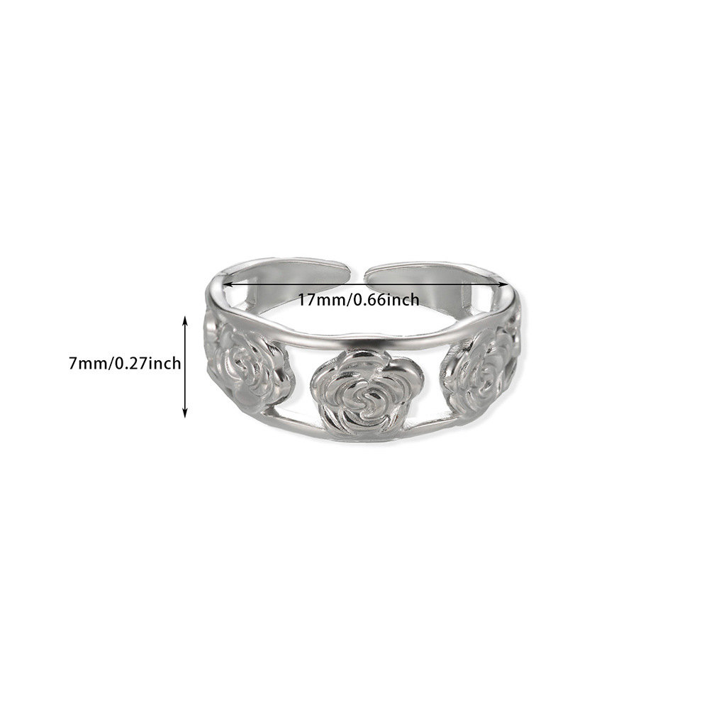 Geometric Pattern PVD Coated Real Gold Plated Geometric 304 Stainless Steel Simple Style IG Style Waterproof Non Tarnish Rings