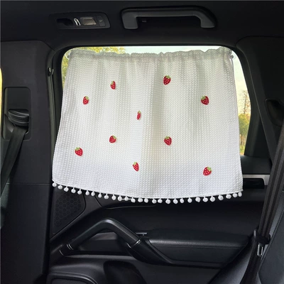 Sun shade, car sun protection heat insulation - waffle-curtain-ten-strawberries