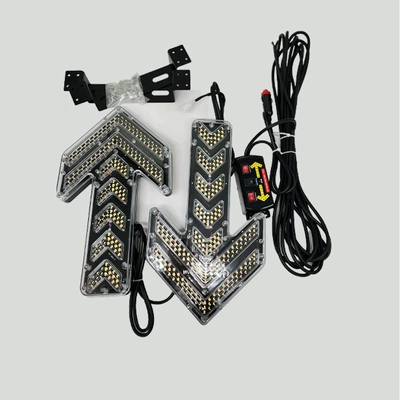 Vehicle-Mounted Led Arrow Guide Lights, Dönmə işıqları - 35cm-transparent-arrow-light-1-pair