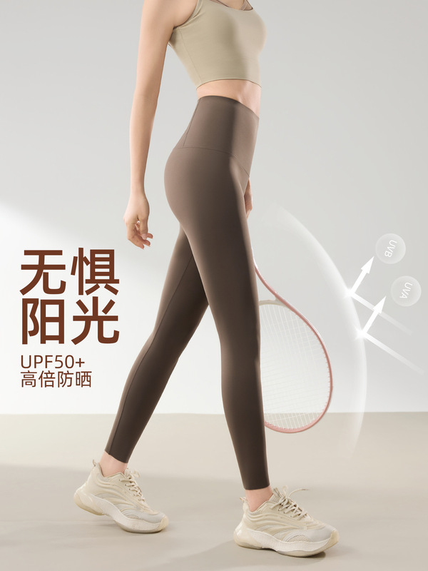 ポケット付きヨガパンツ、ハイウエスト痩身シャークパンツ、女性用外で着用できる腹部コントロールレギンス、薄手の夏用スポーツフィットネスパンツ|undefined