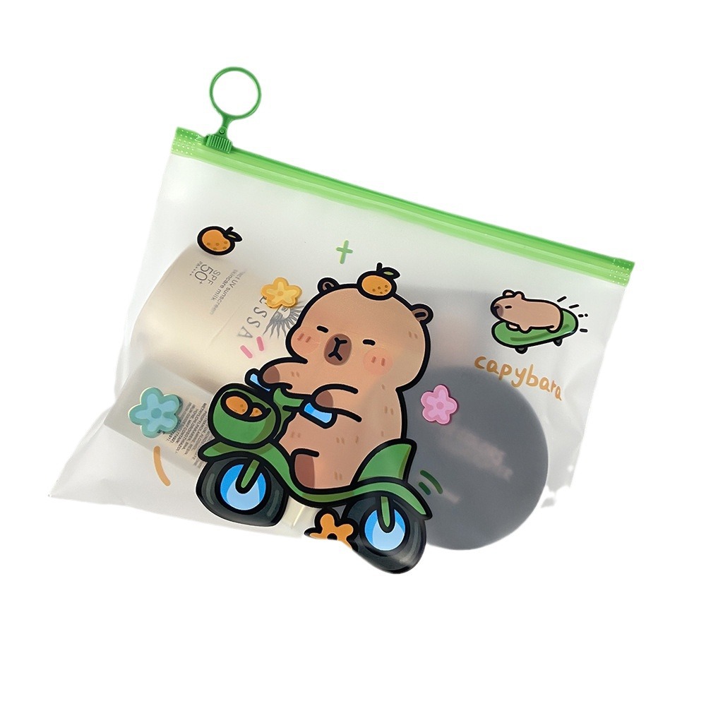 电商爆款可爱卡皮巴拉饰品收纳自封袋丝袜内裤包装袋文具拉链袋