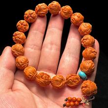 龙龟龙纹桃核手串男款盘玩高端文玩小桃胡雕刻男士核雕精品橄榄核