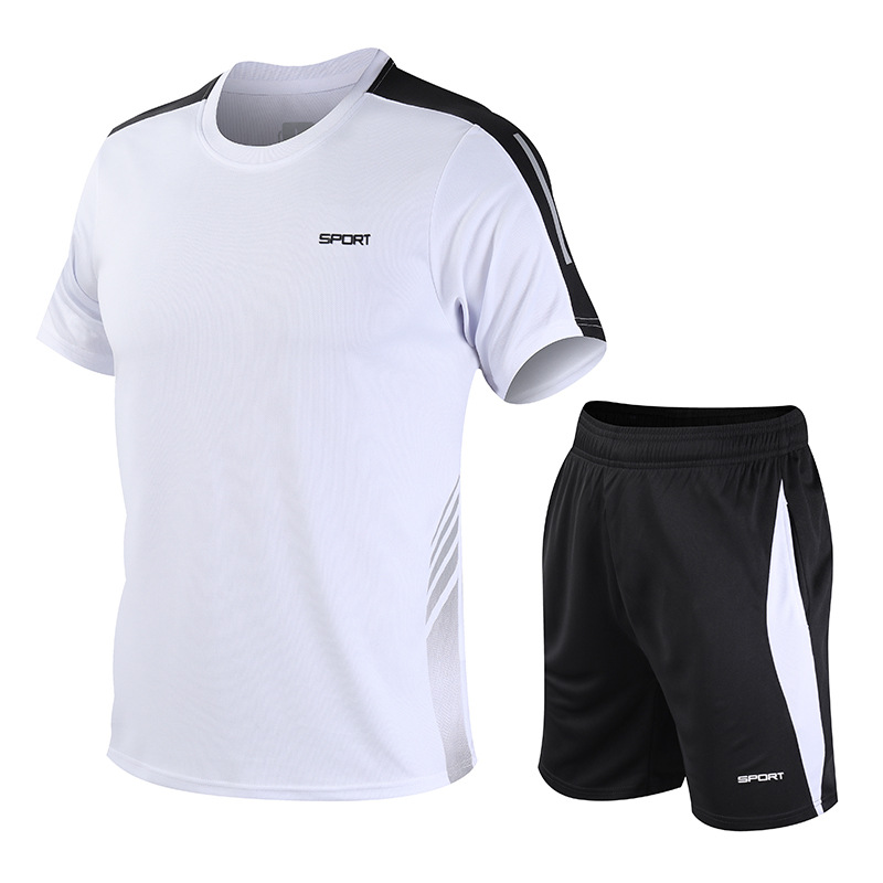 2025 nuevo traje de ropa deportiva para hombres que absorben el sudor y se secan rápidamente.