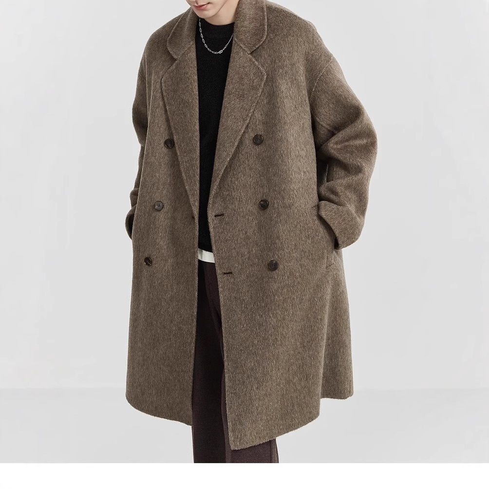 Double-sided woolen fashionable long keep warm woolen coat