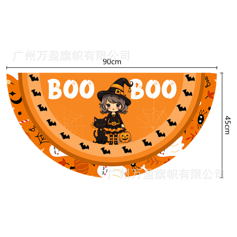 アマゾン国境を越えた新しいハロウィン吊り旗半円扇形旗ハロウィン半円特殊形状旗吊り旗扇形旗|undefined