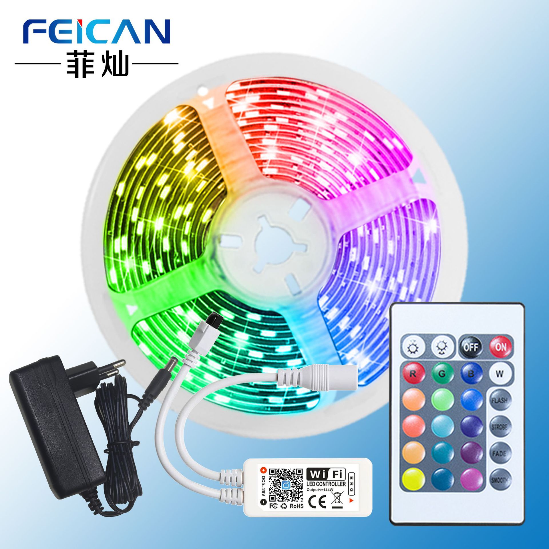 塗鴉RGB控制器WIFI音樂控制器 LED燈帶套裝 支持電商亞馬遜Alexa