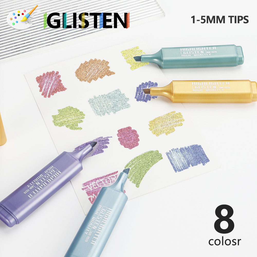 Flash metal puntero de resaltación estudiantes de aprendizaje clave marca de color puntero de resaltado biselado tiza flash