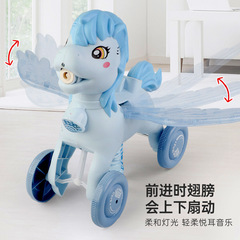 Children's cartoon hand push bubble Pegasus boy fully automatic bubble trolley girl heart with music bubble machine