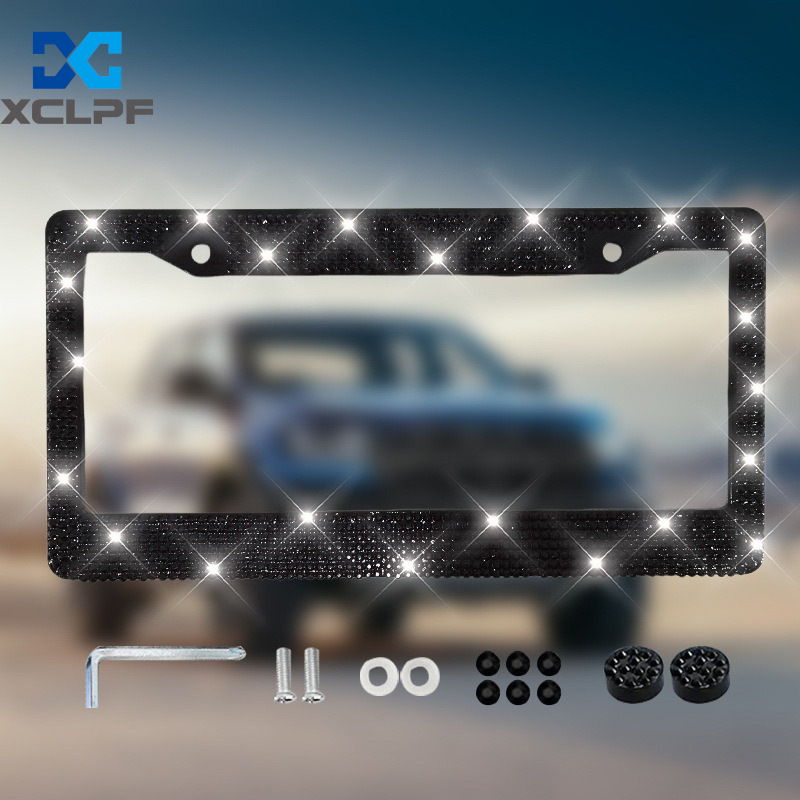American, Canadian and Mexican Universal Diamond License Plate Frames, Three Styles of Plastic Acrylic Diamond License Plate Frames