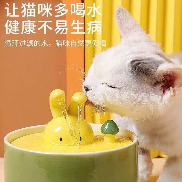 Dispensador de agua para mascotas dispensador automático de agua dispensador de agua de gato de cerámica que fluye boca no húmeda circulación suministros para perros hervidor de agua