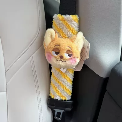 Seat belt shoulder pad Car Seatbelt Shoulder Pad - cute-fox-head-shoulder-pad-single-yellow-no-specifications
