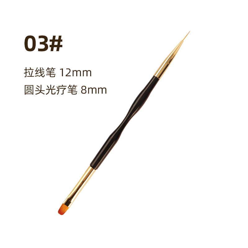 Manicura pincel de dibujo pintado de doble cabeza multifuncional borde de dibujo de uñas gancho pluma tallada gradiente de fototerapia pluma al por mayor