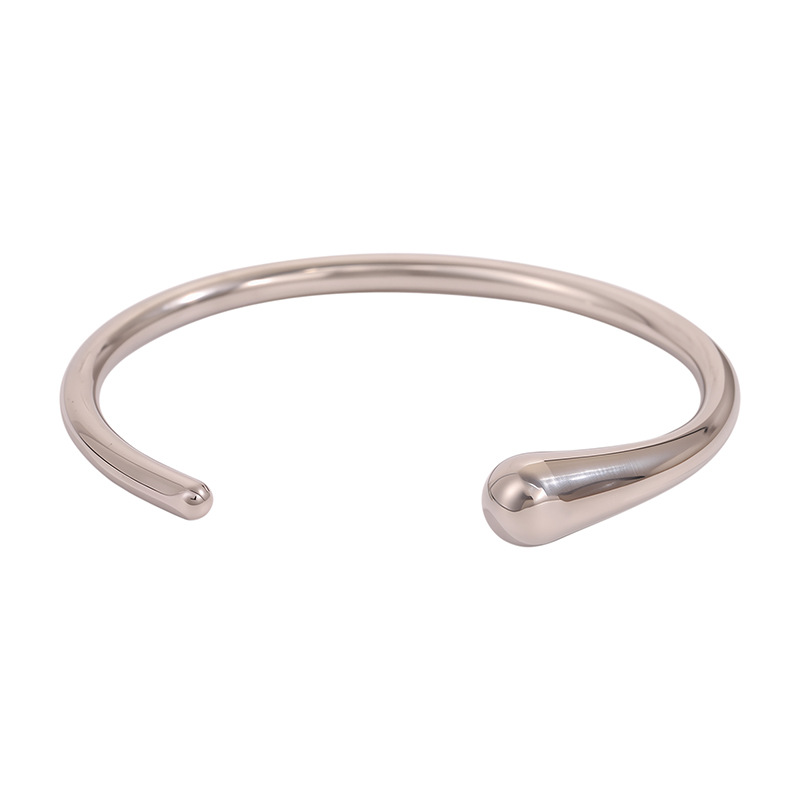 Pulsera de acero de titanio para mujer, sentido de alta gama, pulsera retro europea y americana que no se desvanece, oro de arena, apertura, circón, joyería de pulsera de acero inoxidable image 47