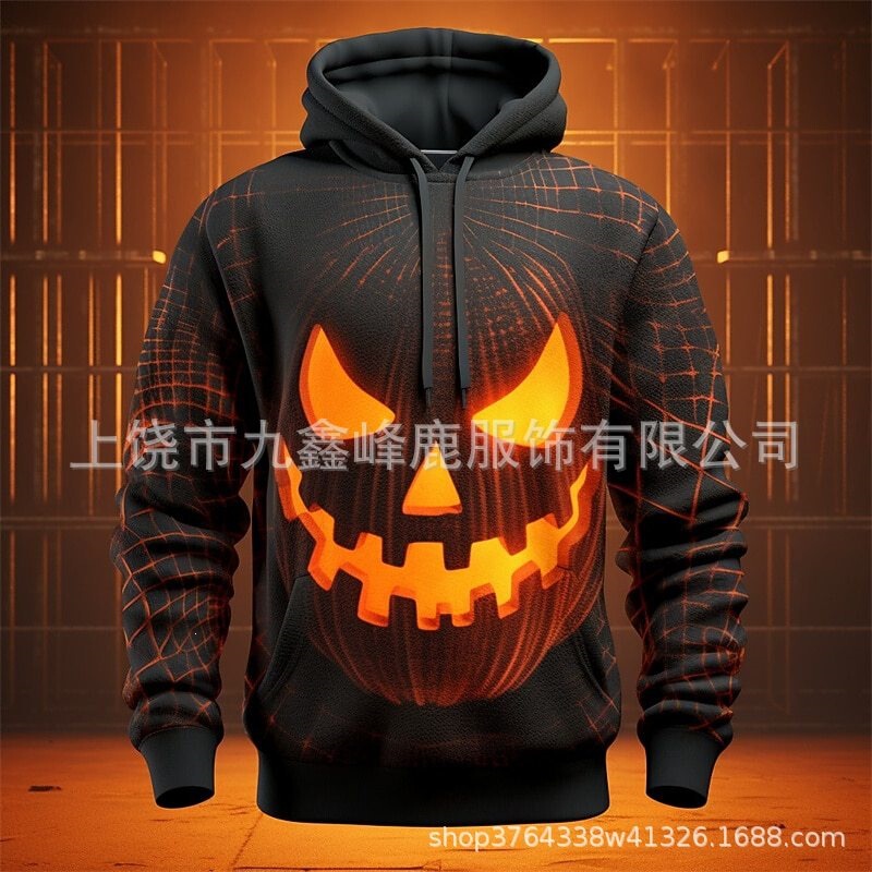 Dropshipping available: 2026 Halloween pumpkin Spider-Man retro sweatshirt hoodie, casual outdoor wear for everyday use in autumn and winter