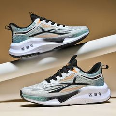 2025男性靴春秋代発新型ネット通気平底ランニングスポーツシューズ男性カジュアル靴ファッション軽量