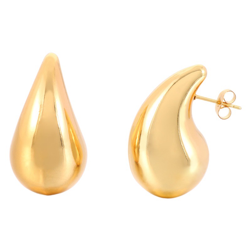 INS pendientes huecos de acero inoxidable de moda pendientes geométricos del todo-fósforo pendientes de gota de agua gordito diseño de gama alta