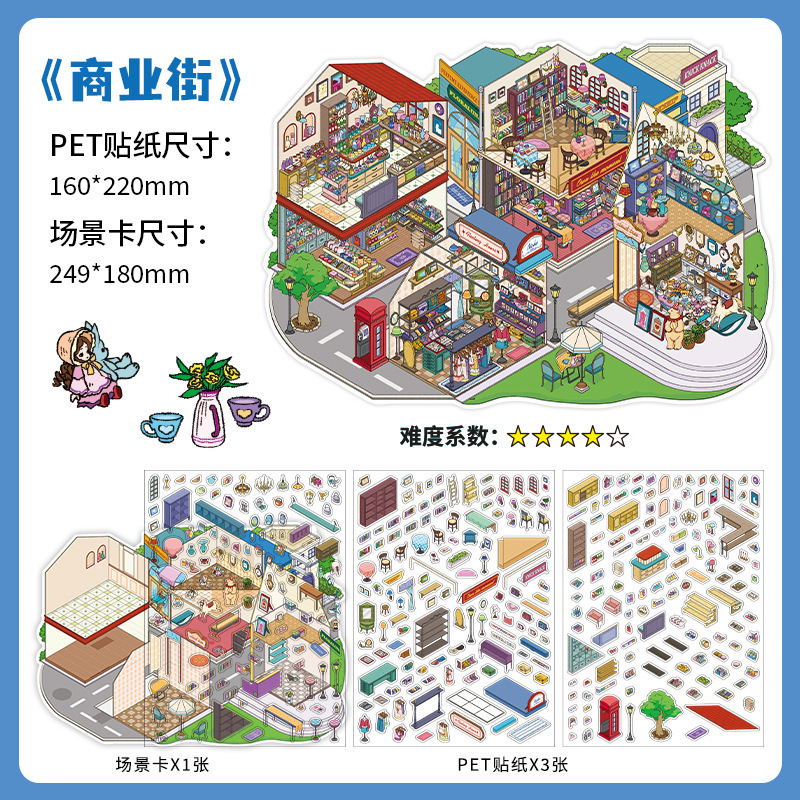 Infeel.Me está abierto hoy, séptima edición de pegatinas de paisajes 3D de gran tamaño, Suministros Culturales de Yiwu Moyan.