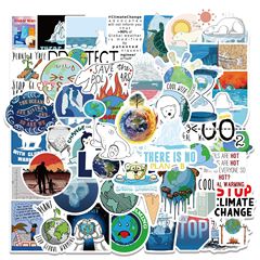 50 Non-infringing Global Climate Change Sticker Roll-on Suitcase Laptop Waterproof DIY Wholesale