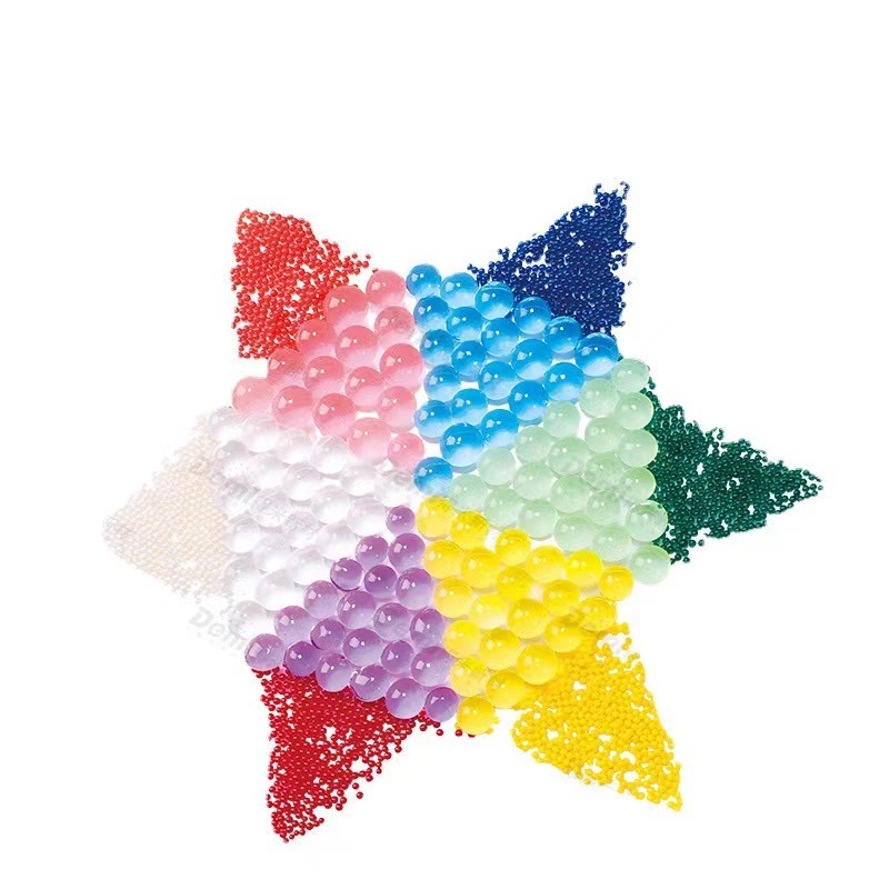 Bolitas de gel absorbente de agua 7-8mm, perlas decorativas hidratantes, paquete en botella cuadrada