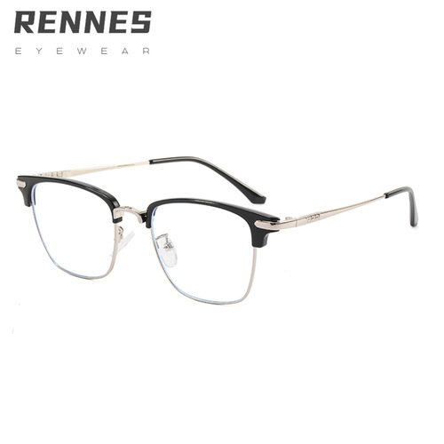  New Korean Retro Men's Business Half-Rim Anti-Blue Light Myopia Glasses Fashion Trendy Flat Sunglasses for Women 9314