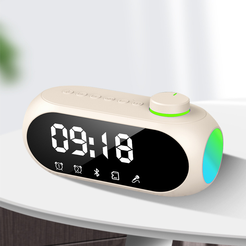 新しいRGB bluetoothスピーカーs 18-雰囲気ランプ重サブウーファ携帯ミニ時計家庭用目覚まし時計デスクトップ|undefined