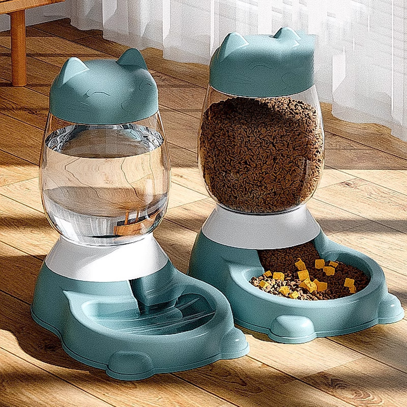 Dispensador de agua para gatos, alimentación automática, no enchufable, tazón de comida para gatos, boca no mojada, agua potable, tazón de arroz, alimentador de cachorros para mascotas