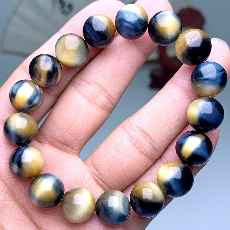 Natural gold Blue Dream Tiger Eye bracelet eye gold Blue symbiosis Tiger Eye bracelet wholesale Wood change stone Tiger Eye Stone