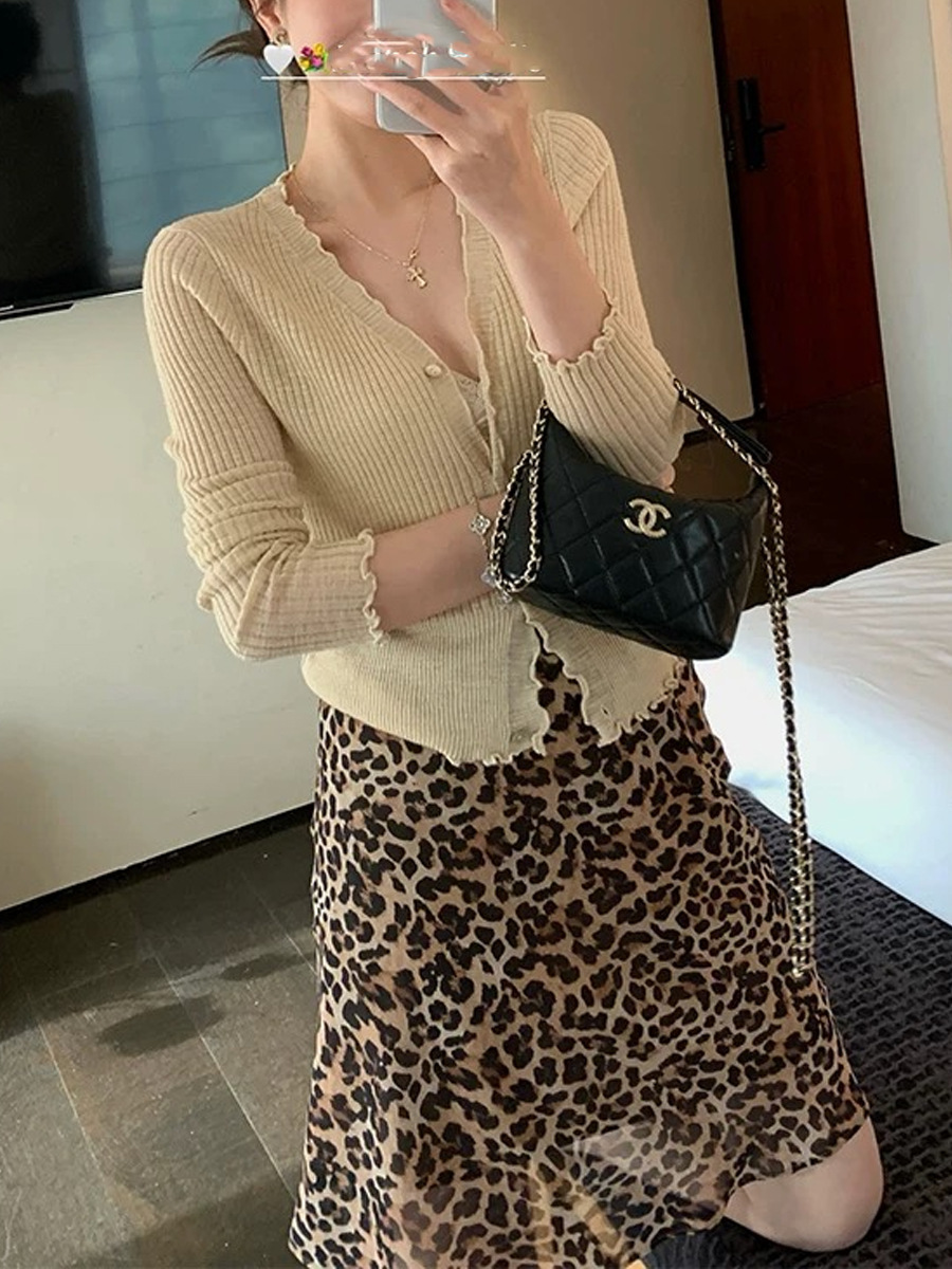Đầm ôm body nữ dáng ngắn gợi cảm mùa xuân hè — Áo dài Leopard, Váy ngắn Leopard, Tây Tạng Wave Dot Maxi Dress, Váy ngắn Tây Tạng