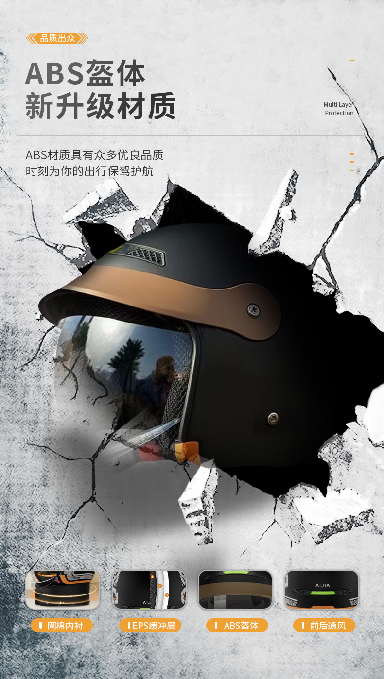 3C Safety Certified Electric Vehicle Motorcycle Helmet, Unisex, Hidden Lens, Warm and Windproof Outdoor Riding Helmet