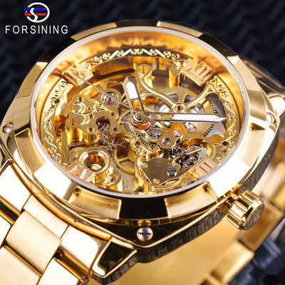 Entrega de una pieza Forsining reloj mecánico automático casual reloj de hombre hueco reloj de hombre reloj mecánico automático