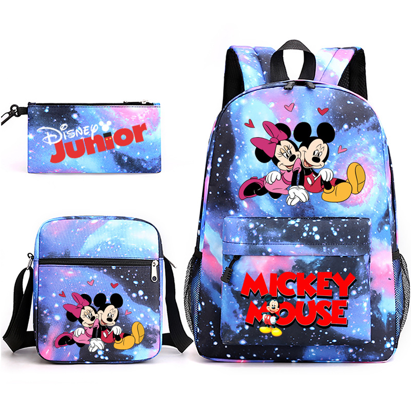 3-pieza portátil traje para niñas estudiantes universitarios niños mochila de lona Mickey/ratón 2022