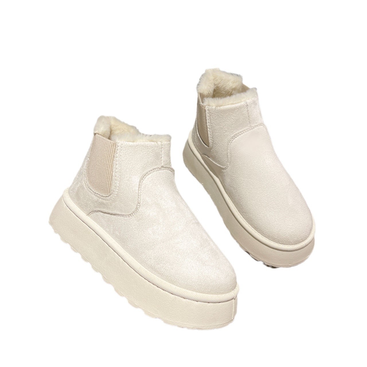 Botas de nieve de fondo grueso para mujeres invierno 2024 nuevas botas de calentamiento de terciopelo grueso pan zapatos de mujer zapatos de algodón del noreste
