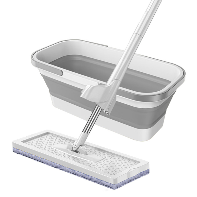 Yili Household Flat Mop Mop Bucket Set Lazy Mop Free Hand Wash Absorbent Foldableing Bucket Customization