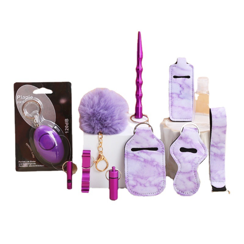 Kit de Alarma de Autodefensa Personal Set de 11 Piezas con Luz LED