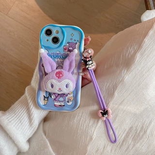 适用苹果iPhone12/11ProMax全包tpu毛绒库洛米玩偶奶油手机壳手绳
