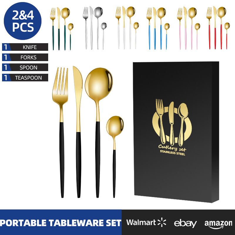Stainless steel cutlery knife and fork two-piece Portuguese gift box suit commercial spoon handy gift factory wholesale Stainless steel cutlery knife and fork two-piece Portuguese gift box suit commercial spoon handy gift factory wholesale