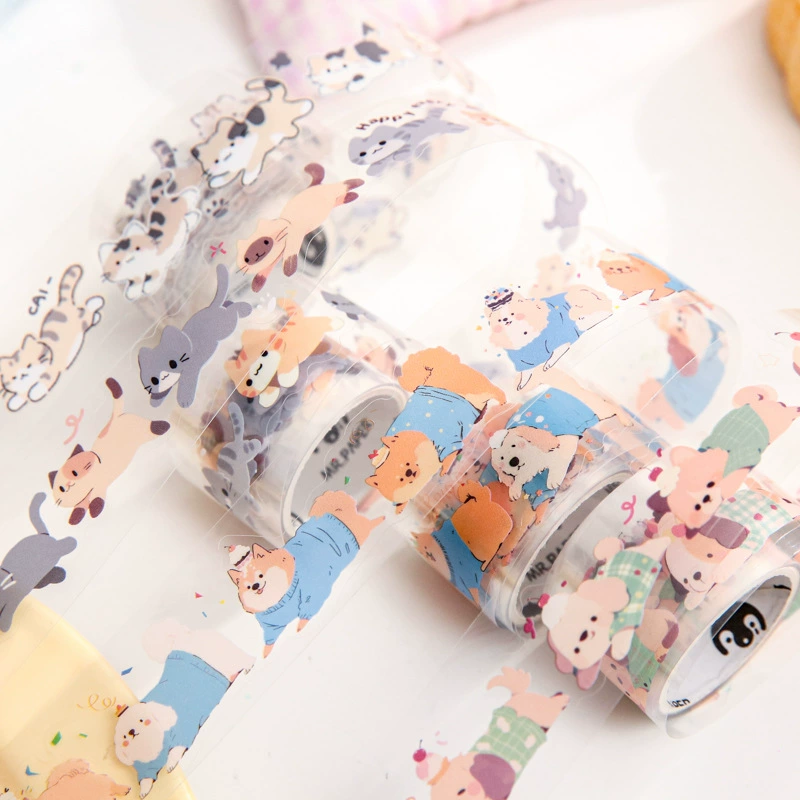 Стикеры из однослойной бумажной ленты Mr. Paper, серия кубок, милый мультяшный тематику, руководство по материалам для DIY
