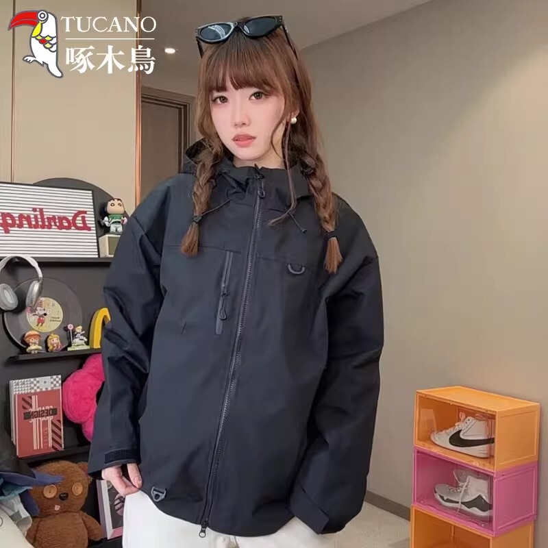啄木鸟超好看冲锋衣外套男女款2025新款户外防风防水三合一登山服|undefined
