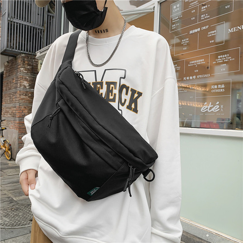  New Korean Style Nylon Sports Chest Bag Men's Fashion Trendy Student Shoulder Crossbody Bag Waist Bag Women