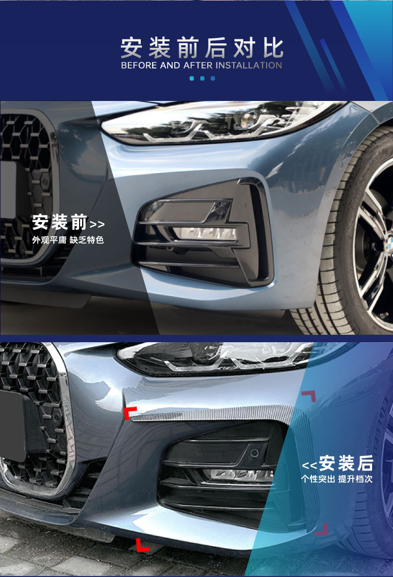 MP Front Lip Side Skirt Rear Lip Corner Rear Blade Wing for BMW 4 Series G22 G23